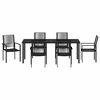vidaXL Garden Dining Set 7 pcs Black Powder-Coated Steel