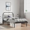 vidaXL Metal Bed Frame without Mattress with Headboard Black 100x200cm