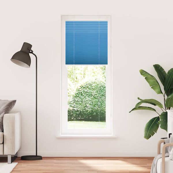 vidaXL Pleated Blind Blue 70x200 cm Fabric Width 69.4 cm Polyester
