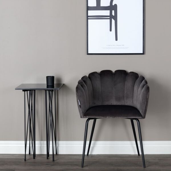 Venture Home Dining Chair Limhamn Velvet Black and Grey