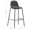 vidaXL Bar Stools 6 pcs Dark Grey Fabric