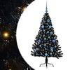 vidaXL Artificial Pre-lit Christmas Tree Black 150 cm PVC