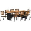 vidaXL Garden Dining Set 9 pcs Black and Brown Poly Rattan