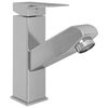 vidaXL Bathroom Basin Faucet with Pull-out Function Silver 157x172 mm