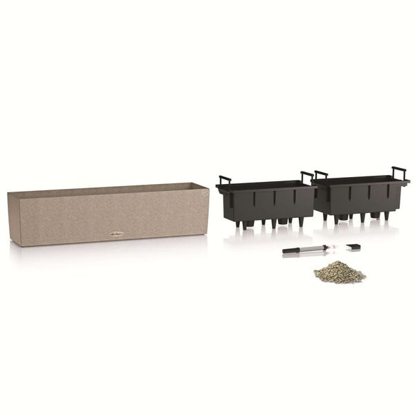 LECHUZA Planter BALCONERA Stone 80 ALL-IN-ONE Beige