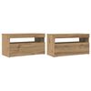 vidaXL 2 Piece TV Cabinet Set with LED Lights Artisan Oak Engineered Wood