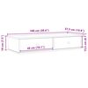 vidaXL Wall Shelf with Drawers White 100x37.5x19 cm Engineered Wood