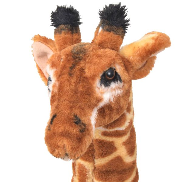 vidaXL Standing Plush Toy Giraffe Brown and Yellow XXL