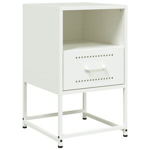 vidaXL Bedside Cabinet White 36x39x60.5 cm Steel