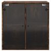 vidaXL Wall Cabinet with Glass Doors Smoked Oak 68x37x68.5 cm