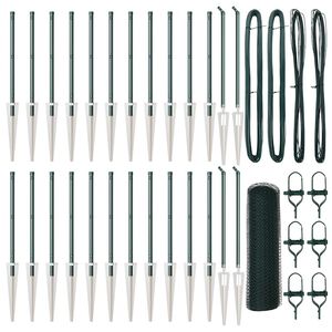 vidaXL Fence Post Green 50 x 0.8 m (25 mm mesh) Steel and PVC