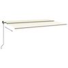 vidaXL Manual Retractable Awning with Posts 6x3 m Cream