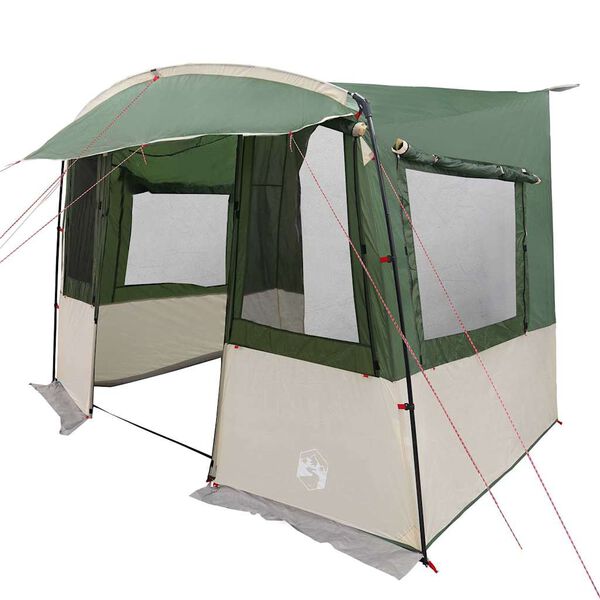 vidaXL Tailgate Tent for Caravan Rectangular Green 352 x 250 x 240 cm