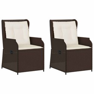vidaXL Garden Bench 2 pcs Brown Poly Rattan