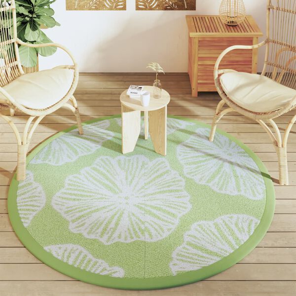 vidaXL Outdoor Carpet ARAKIL Green Ø160 cm PP