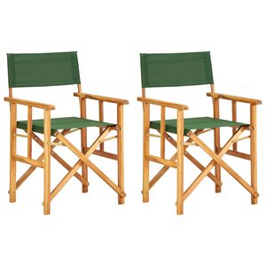 vidaXL Director's Chairs 2 pcs Solid Acacia Wood Green