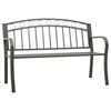vidaXL Garden Bench Grey 120 cm Steel