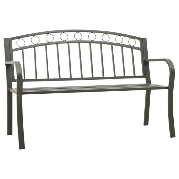 vidaXL Garden Bench Grey 120 cm Steel