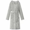vidaXL Bathrobe Hoodie Grey XXL Flannel