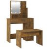 vidaXL Dressing Table Set with LED Smoked Oak Engineered Wood