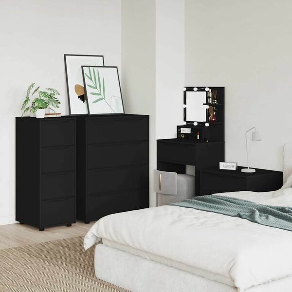 vidaXL Storage Cabinet Black 40 x 48 x 105 cm Engineered Wood