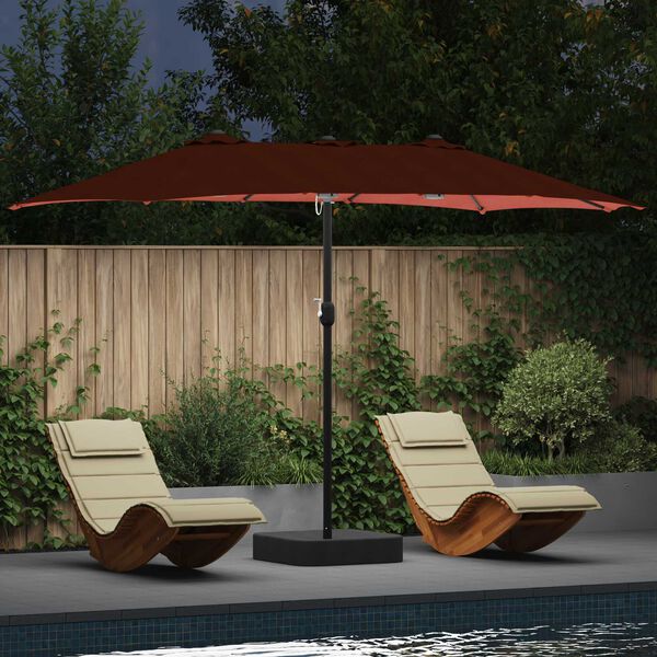 vidaXL Garden Parasol Terracotta 385 x 209 x 244 cm Polyester