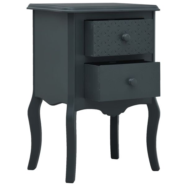 vidaXL Bedside Cabinet Grey 43x32x65 cm MDF