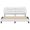 vidaXL Bed Frame with LED without Mattress "Hvar" White 160x200 cm