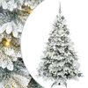vidaXL Artificial Christmas Tree with 300 LEDs White 180 cm PE and PVC