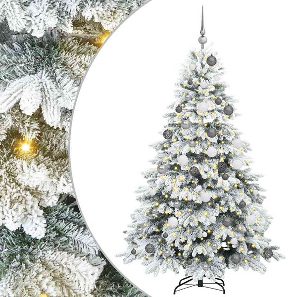 vidaXL Artificial Christmas Tree with 300 LEDs White 180 cm PE and PVC