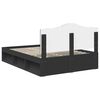 vidaXL Bed Frame with Headboard Black 150 x 200 cm Solid Pine Wood