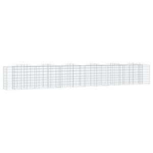 vidaXL Arched Gabion Raised Bed 600x50x100 cm Galvanised Iron