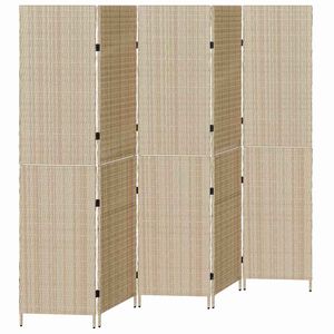 vidaXL Room Divider Folding Manual Beige 242 x 180 cm Poly Rattan