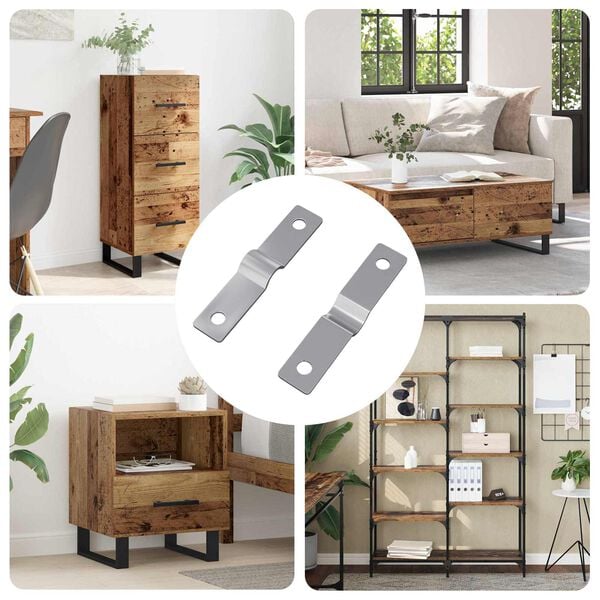 vidaXL Strike Plate 2 pcs Silver 50 x 10 x 1.2 mm Iron