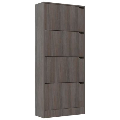vidaXL Shoe Cabinet with 4 Doors Grey Sonoma Oak 59x24x136 cm Engineered Wood