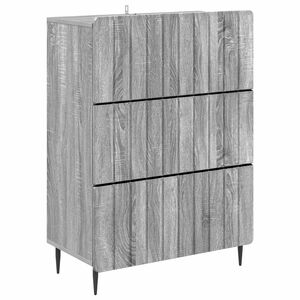 vidaXL Drawer Cabinet Grey Sonoma 66 x 34.5 x 92 cm Engineered Wood