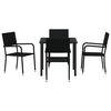 vidaXL Garden Dining Set with Cushion 5 pcs Black Poly Rattan