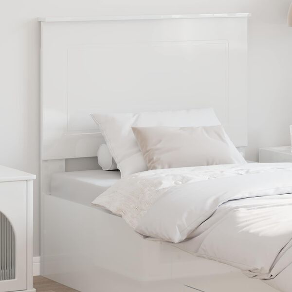 vidaXL Headboard Gloss White Engineered Wood