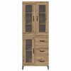 vidaXL Highboard Artisan Oak 69.5 x 34 x 180 cm Engineered Wood
