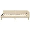 vidaXL Corner Bed Frame with Headboard Cream 90 x 190 cm Fabric
