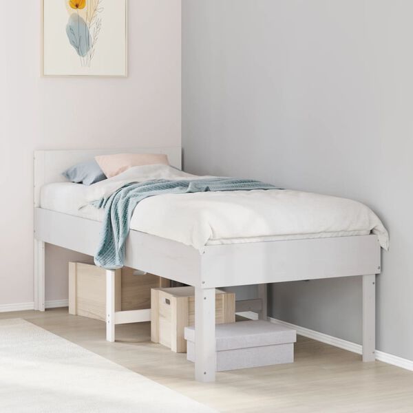 vidaXL Bed Frame without Mattress White 90x200 cm Solid Wood Pine