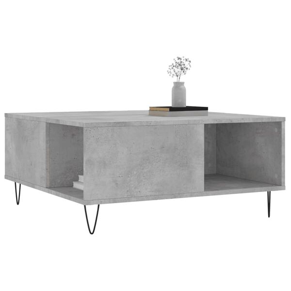 vidaXL Coffee Table Concrete Grey 80x80x36.5 cm Engineered Wood