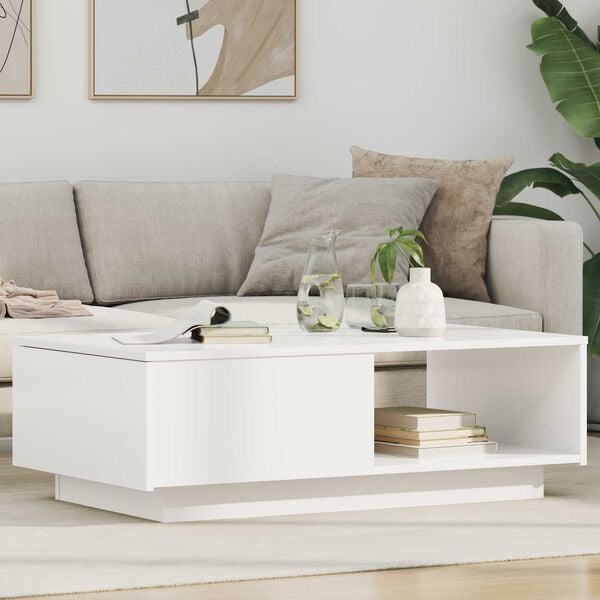 vidaXL Coffee Table with Drawer White 95 x 55 x 31 cm Engineered Wood