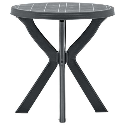 vidaXL Bistro Table Anthracite Ø70 cm Plastic