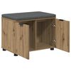 vidaXL Hall Bench with Cushion with Door Artisan Oak 60 x 38 x 46 cm