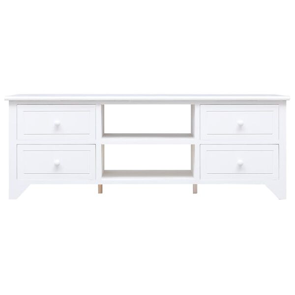 vidaXL TV Cabinet White 108x30x40 cm Solid Paulownia Wood