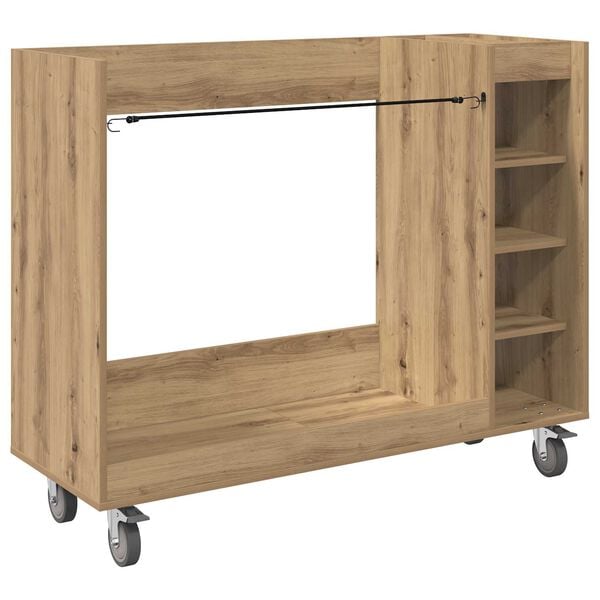 vidaXL Golf Cabinet with Wheel Plain Artisan Oak 120 x 45 x 98 cm