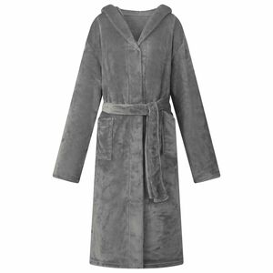 vidaXL Bathrobe Hoodie Dark Grey XXXL Flannel