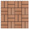 vidaXL Decking Tile 11 pcs Brown 30 x 30 cm WPC