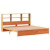 vidaXL Bookcase Bed Frame Wax Brown 180 x 200 cm Solid Pine Wood